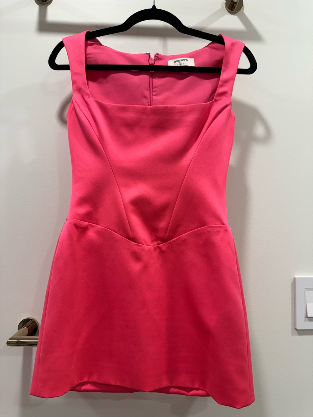 House of CB Vibrant Pink Square Neck Mini Dress